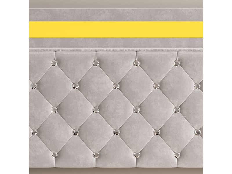  Lit adulte 140x200 cm beige avec éclairage led et coffre hydraulique - velours doux, sommier à lattes, rangement spacieux, charge 280 kg  - Conforama E