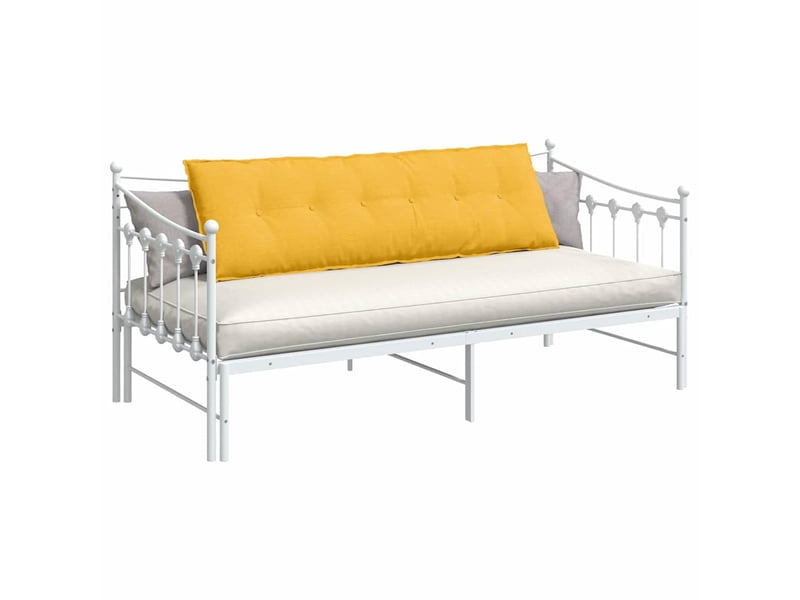 Coussin de dos, coussin de dossier jaune clair 160 x 50 cm tissu en velours côtelé cf54777 - Conforama C