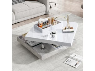 Table basse carré(e) coloris blanc <strong></strong> <strong></strong> - 70 cmx70 cm