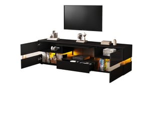 Meuble tv coloris noir 160 cm <strong></strong> <strong></strong>