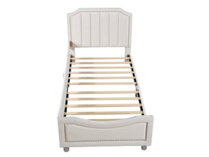 Lit simple 90x200 cm MAISONORA   coloris beige