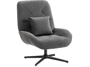 Fauteuil fixe pivotant  HAVRYA  Tissu gris vendu A l'unité