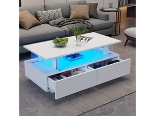 Table basse coloris blanc <strong></strong> <strong>100x50x42cm</strong>