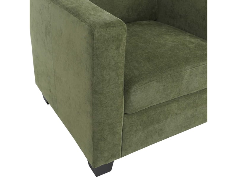  3-2-1 ensemble de canapés lille, ensemble de canapés, canapé lounge, suspension nosag, tissutextile chenille (260 gm²) - vert  - Conforama E