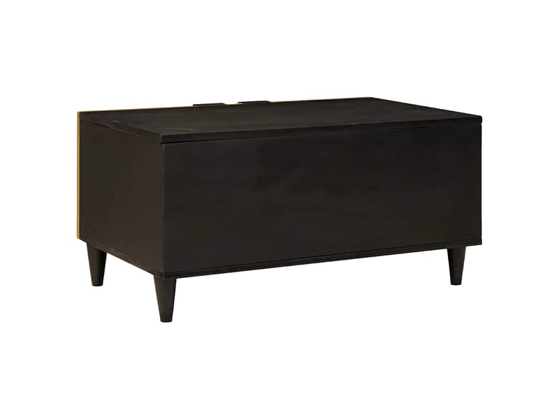 Table basse - table de salon - table à thé noir et or 80 x 50 x 40 cm bois d'ingénierie - Conforama E