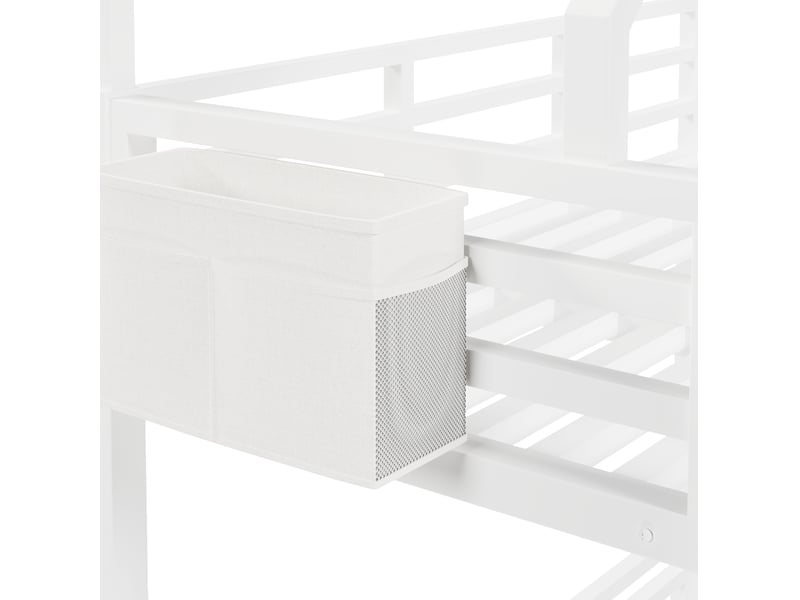  Lit superposé 140 × 200 cm 1 place avec led multicolore, rangement, barrière de sécurité et toit, sans matelas  - Conforama E
