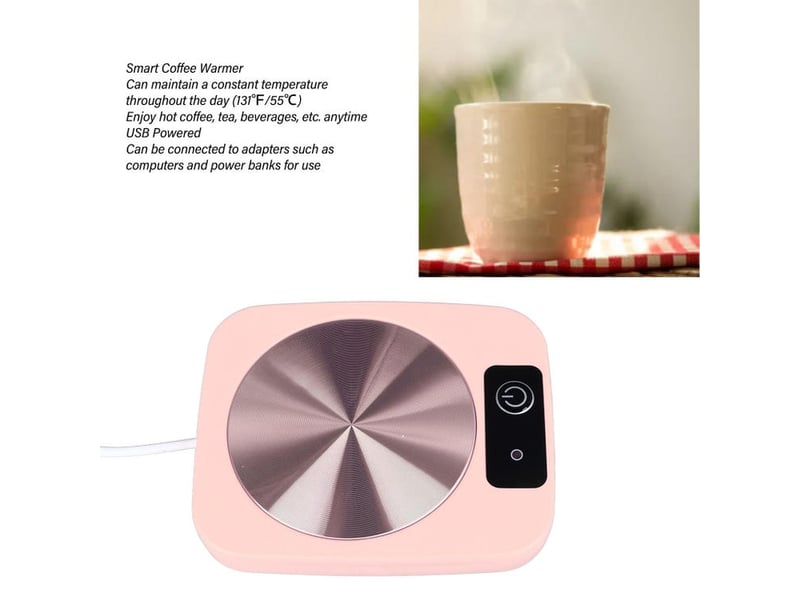  Chauffe-tasse portable - thermostat de tasse usb - coussin chauffant pour lait et thé - adapté au bureau à domicile - rose  - Conforama C