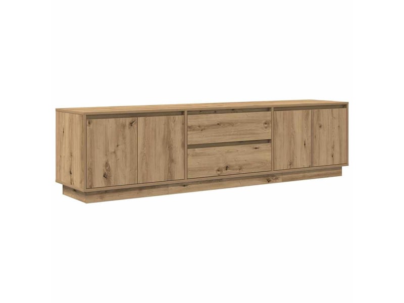  Meuble tv - banc tv - meuble de rangement avec éclairages led chêne artisanal 193,5x41x50 cm  - Conforama C