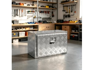 Coffre à outils pour camion 60,9 x 35,5 x 40,6 cm argenté en aluminium, serrure à clé, capacité 76 l