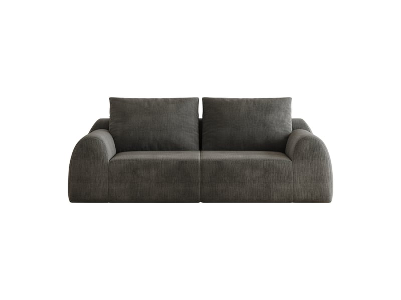  Canapé sans structure en mousse compressée 190 × 95 × 85 cm, gris foncé, tissu chenille, 2 places, sans montage  - Conforama A