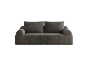 Canapé sans structure en mousse compressée 190 × 95 × 85 cm, gris foncé, tissu chenille, 2 places, sans montage