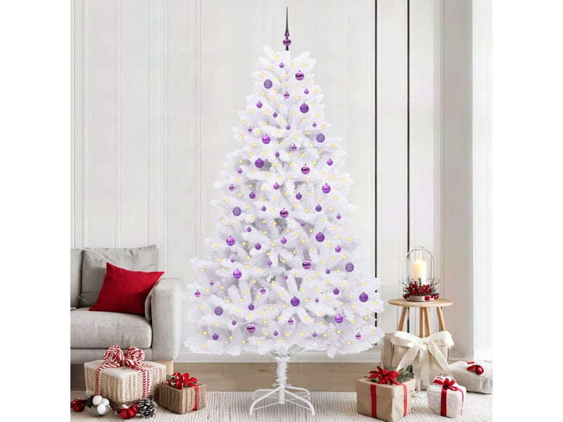 Sapin de noël - arbre de noël artificiel à branches articulées blanc 240 cm - Conforama B