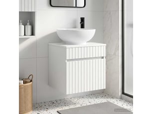 Meuble de lavabo mural, rangement salle de bain blanc brillant 49x44.5x66.5 cm