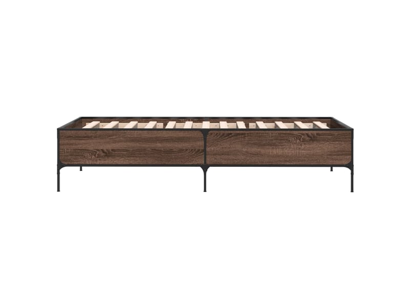  Lit simple- lit adulte -  cadre de lit sans matelas chêne marron 100x200 cm  - Conforama D