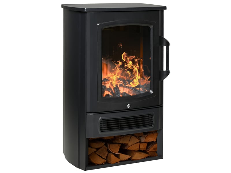  Cheminée électrique avec chauffage, cheminée électrique avec effet flamme led, cheminée décorative avec thermostat, poêle-cheminée électrique  - Conforama B