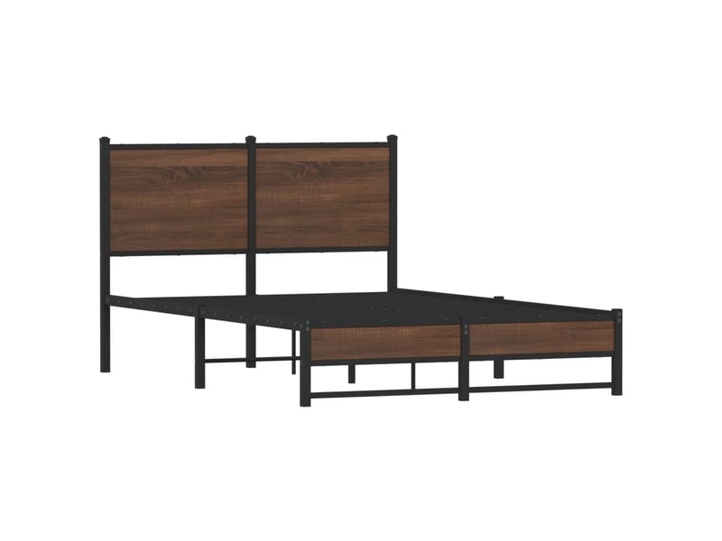  Lit double- lit adulte -  cadre de lit en métal sans matelas chêne marron 120x190 cm  - Conforama B