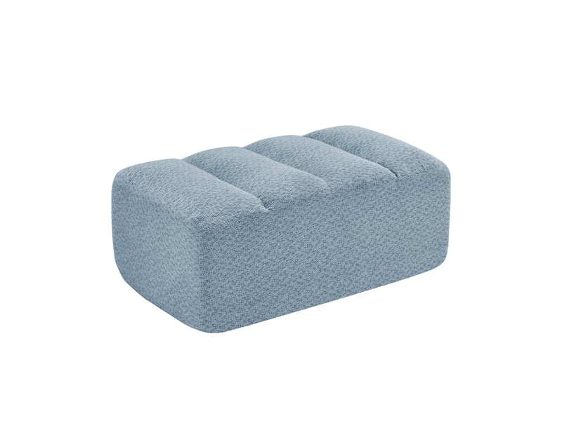  Pouf brravo en tissu polaire texturé, bleu, siège d’appoint confortable  - Conforama D