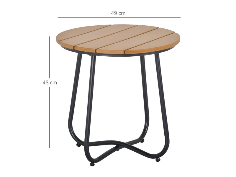  Petite table basse ronde acier marron 49x49x48cm  - Conforama E