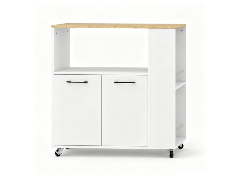 Desserte de cuisine 75 x 40 x 80 cm étagère réglable roulettes plan de travail - Conforama A