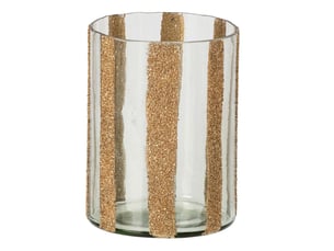 Photophore cylindrique en verre torben 20cm doré