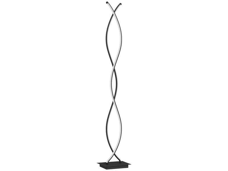  Lampadaire sur pied salon, noir, lampe salon 3 niveaux de luminosité réglables à double spirale avec interrupteur à pied  - Conforama B
