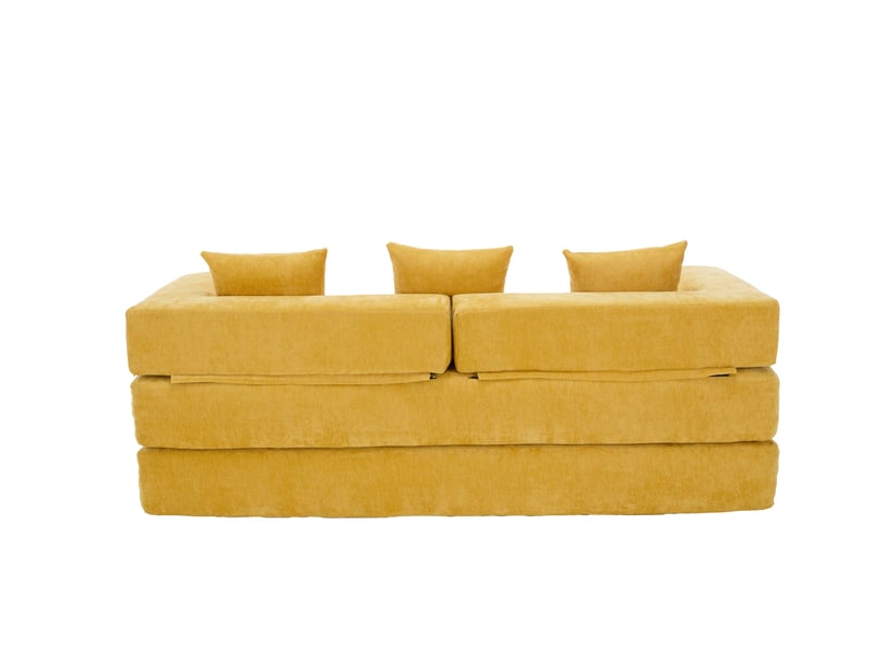  Canapé modulable Block en chenille ultra douce, rangement, poches latérales, antidérapant  - Conforama E