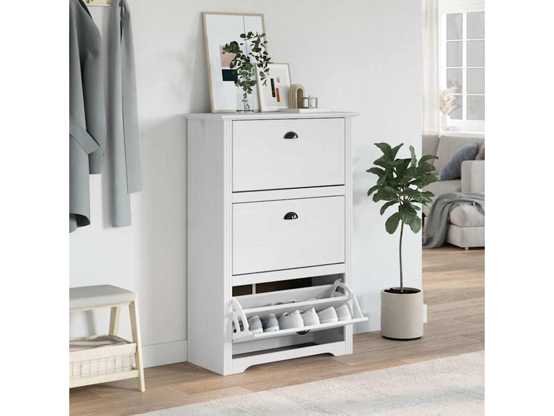  Meuble à chaussures, étagère à chaussures bodo blanc 80x35x118 cm  - Conforama C