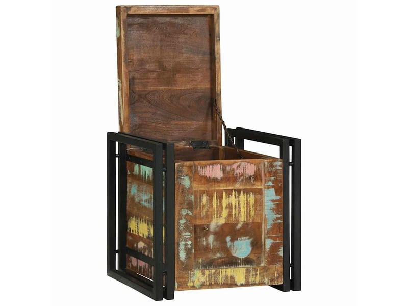  Boîte de rangement, coffre de rangement marron et noir 40x40x40 cm shl87307  - Conforama A