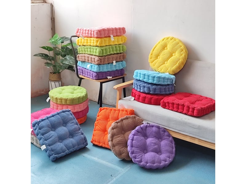  Lot de 2 coussins de chaise avec rubans – 40x40 cm, brun  - Conforama C