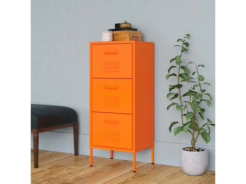  Armoire de rangement, rangement bureau orange 42,5x35x101,5 cm acier shl4352  - Conforama B