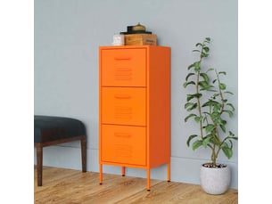 Armoire de rangement, rangement bureau orange 42,5x35x101,5 cm acier shl4352