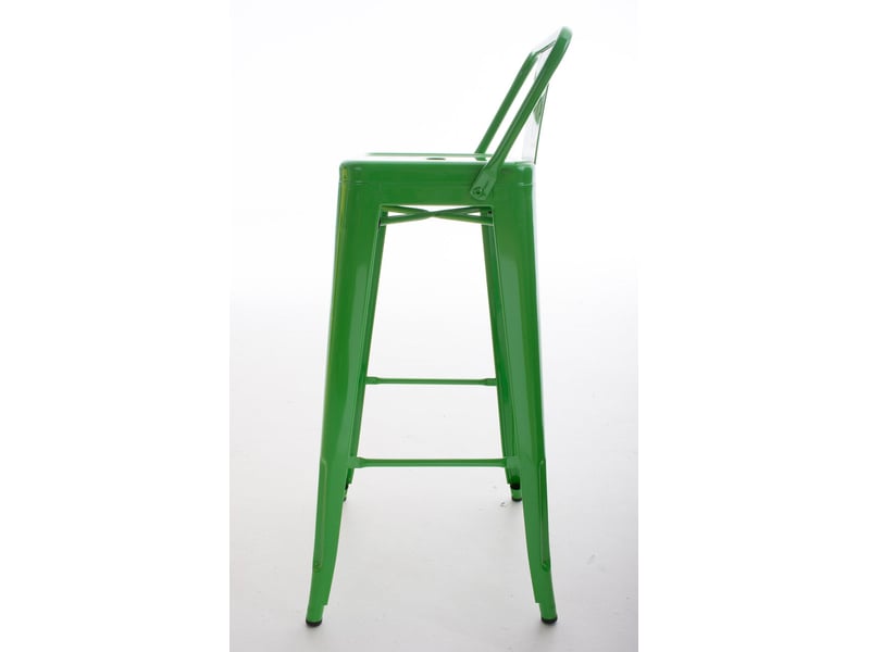 Lot de 2 tabourets de bar industriel en métal avec repose-pied couleur vert tdb10138  - Conforama B