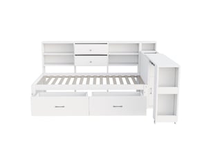 Lit avec rangement 90x200 cm MAISONORA coloris blanc