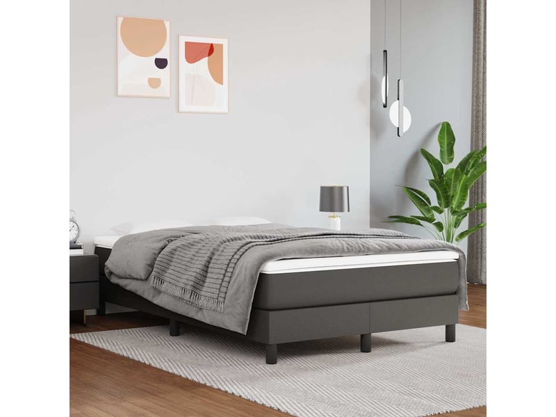 Matelas de lit à ressorts ensachés fermeté moyenne gris 120x200x20cm similicuir - Conforama B