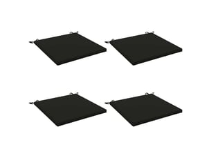 Lot de 4 coussins de siège, coussins d'assise soest 100 % polyester noir cf60462