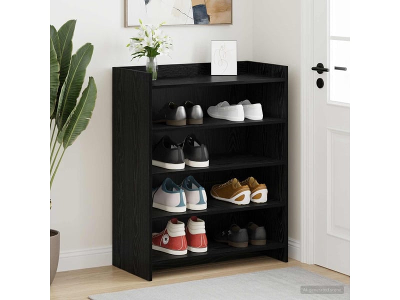  Meuble à chaussure, cabinet à chaussures avec stockage chêne noir 73,5x36x92 cm shl9051  - Conforama B