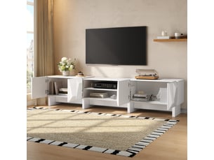 Meuble tv coloris blanc 180 cm   