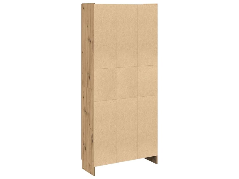 Buffet haut, meuble de rangement chêne artisanal 82,5x30,5x185 cm bois d'ingénierie - Conforama D