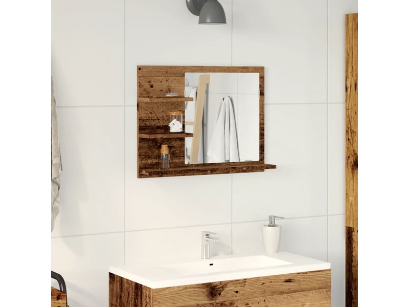  Armoire à miroir de salle de bain vieux bois bois d'ingénierie shl92  - Conforama C