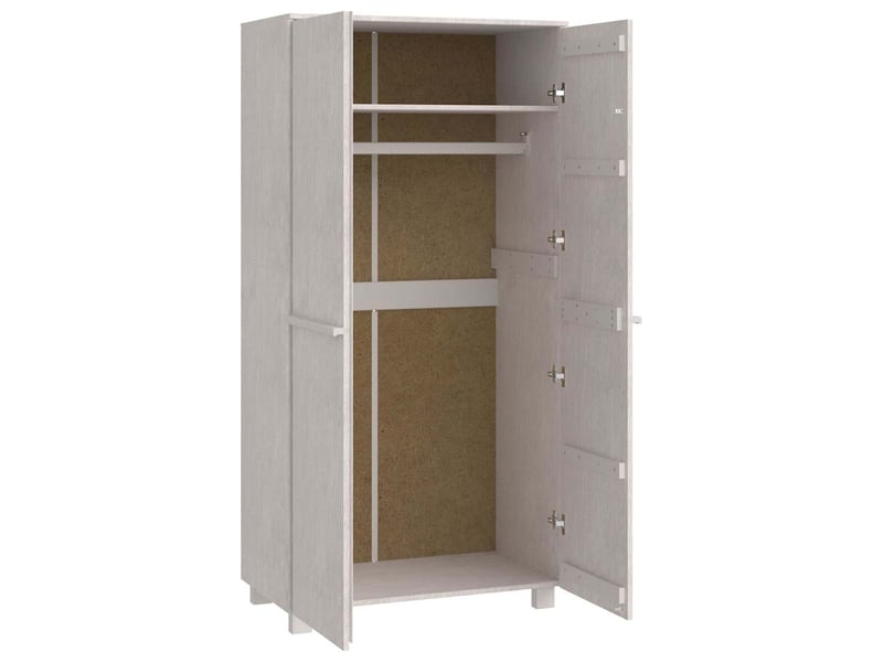  Garde-robe, armoire de rangement hamar blanc 89x50x180 cm bois massif de pin  - Conforama D