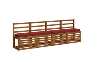 Lot de 2 coussins de banc, coussins d'assise vught 100 % polyester rouge cf58069