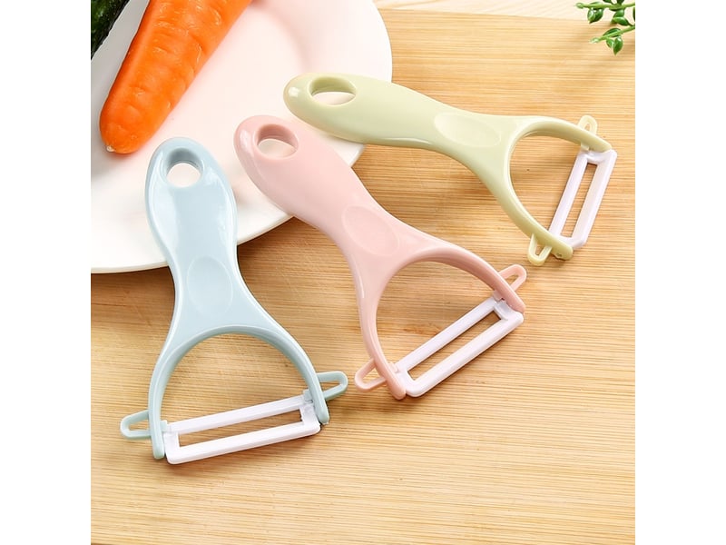  2 couteaux à éplucher rose multifonctionnel éplucheur de pommes éplucheur de pommes de terre  - Conforama B