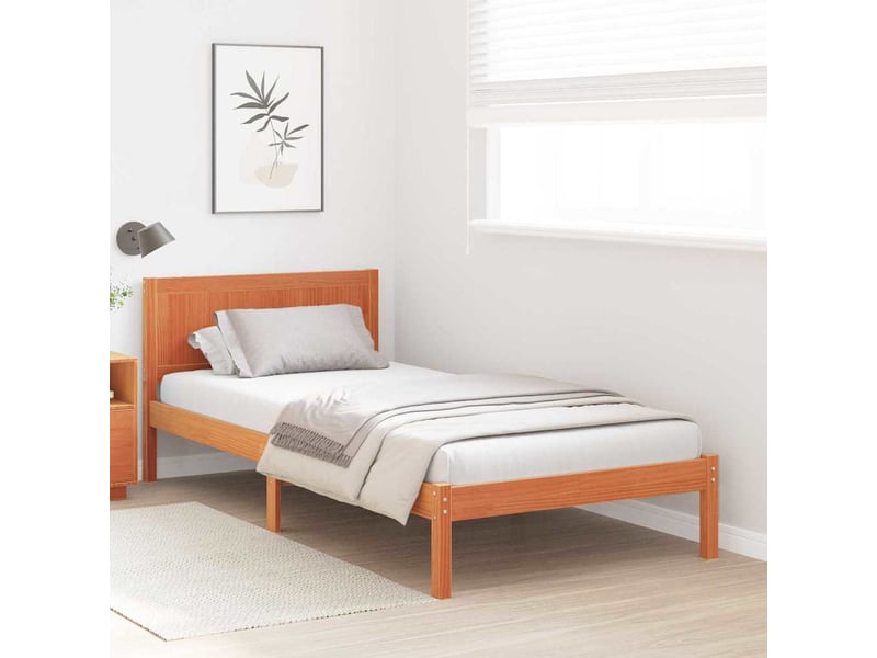 Lit simple- lit adulte - cadre de lit marron 80 x 200 cm bois de pin massif - Conforama B
