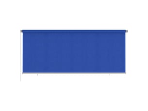Store enrouleur, store roulant d'extérieur 355 (l) x 140 (h) cm bleu hdpe cf47396