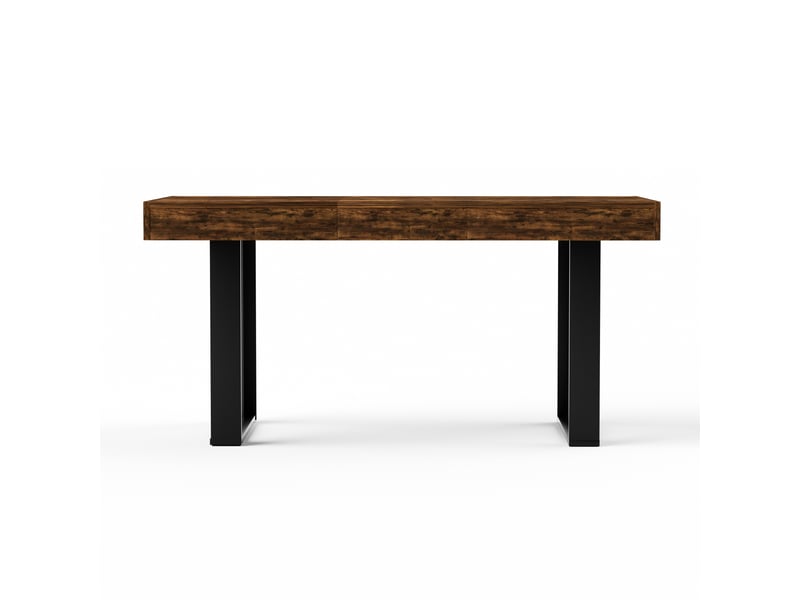  Table à manger extensible 120-160 cm, style rétro, marron rustique, 8 personnes  - Conforama A