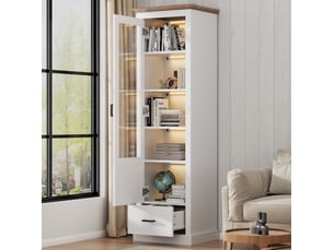 Vitrine coloris blanc <strong>COVREO </strong> <strong></strong> - 50 cmx178 cm