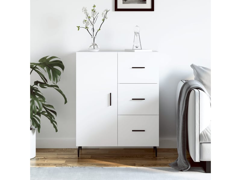  Buffet - bahut - meuble de rangement blanc 69,5x34x90 cm bois d'ingénierie  - Conforama B