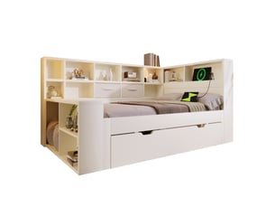 Lit gigogne 90x190 cm MAISENTIEL coloris blanc
