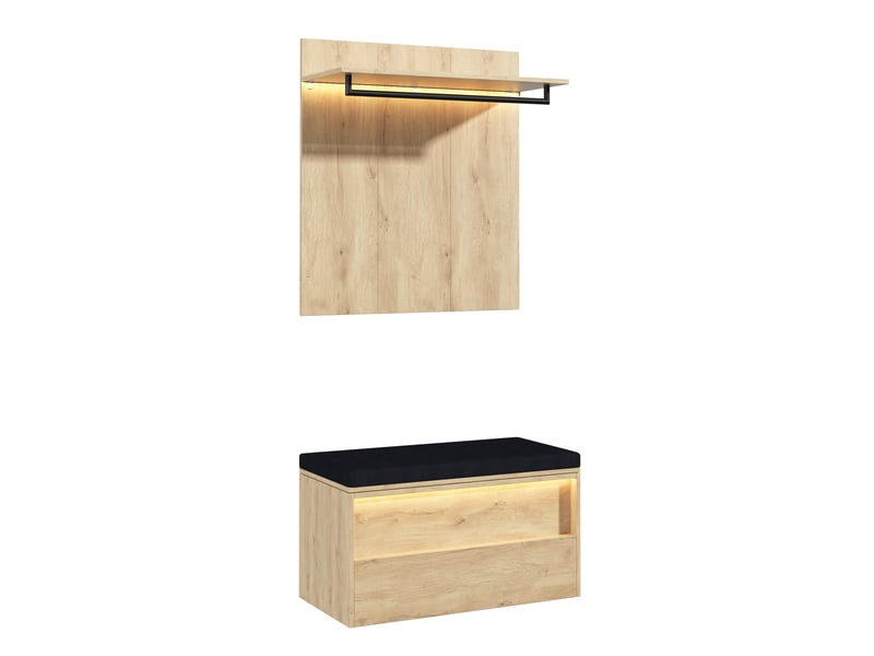  Portemanteau avec banc et rangement 90 x 145 cm en mdf  - Conforama C