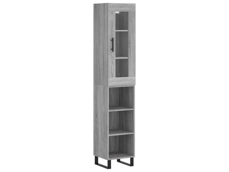  Buffet haut - bahut - meuble de rangement sonoma gris 34,5x34x180 cm bois d'ingénierie  - Conforama A